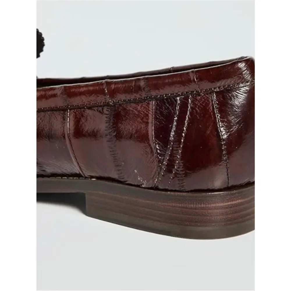 Tory Burch Classic JESSA LOAFER in Dark Brown Eel Size 5.5 ~ Perfect